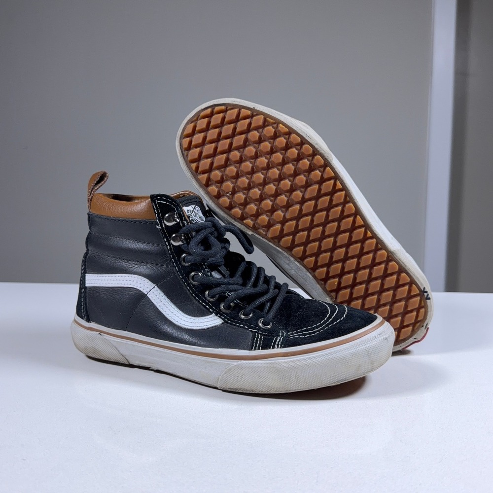 Vans Sk8-Hi MTE Mens 6.5 Womens 8 Black Leather Suede High Top Sneakers